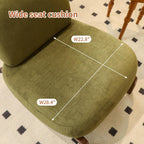 KEIKI Cute Comfy Accent Chair with Solid Wood Legs, Velvet Upholstered Single Sofa Chair for Living Room, Bedroom, Balcony or Waiting Room, Cozy Armless Cloud Chair Design, Green