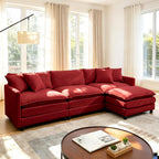 108.27" Modular Sectional Sofa, 4 Seat L Shaped Couch with Chaise | Deep Seat Cloud Couch With Soft Chenille Fabric, Reversible Chaise Modular Design Spacious Comfort for Home, Apartment, Dorm