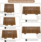 39-94 inch Extendable Dining Table for 4-10, Rectangle Expandable Long Kitchen Table with Fluted Sliding Doors, Double Tier Storage, Modern Square Dinner Table, Living Room, Farmhouse, Walnut