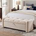 Oversized Ottoman Bench with Storage, Chenille Beige | Oversized Storage Bench，Ottoman Foot Rest