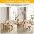 Karl home 5-Piece Dining Table Set for 4, Solid Wood Frame, Nature | Mid-century modern dining table with chairs, padded seats & backrests,compact design, for kitchen/small apartment/dining room