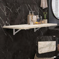 Wall Mounted Folding Table 40"x 16" with Removable Heavy-Duty Brackets Support Up to 200 Pounds Folding Desk for Small Space Home Laundry Room Office Rv Suitable for Solid Wall (Grey Marble Pattern)