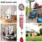 33-inch Memorial Wind Chimes, Sympathy Gift | Deep Tone Hummingbird Wind Chime, Rustproof Windchimes Decor for Garden/Patio/Yard, Indoor & Outdoor Use