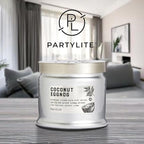 PartyLite 3-Wick Jar Candle, Highly Fragranced Clean Burning Glass Candle, 25-45 Hours Burn Time (Coconut Eggnog)