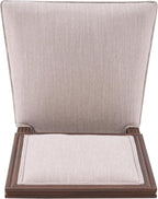 Christopher Knight Home Regina French Country Dining Chairs Set of 2, Wooden Dining Room Chair, High Back Kitchen Side Chair, Fabric Upholstered Armless Extra Seat, Beige+Walnut