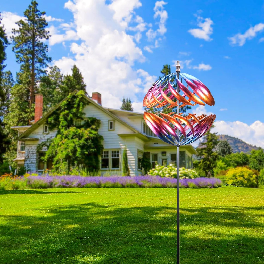 MUMTOP Wind Spinner 360 Degrees Double Steel Metal Wind Sculpture is Suitable for Decorating Your Patio, Lawn & Garden