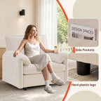 Korser Oversized Accent Chair, 39.3" Wide Arm Chairs for Living Room & Bedroom, Modern Lounge Chair, Upholstered Mid-Century Reading Chair, Comfy Living Room Chair, Single Sofa Chair, Chenille, Beige