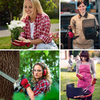 Leather Work Gloves for Women. X-Large Glove for Gardening, Tig/Mig Welding, Construction, Chainsaw, Farm, Ranch, etc. Cowhide, Cotton Lined, Utility, Firm Grip, Durable. Rose Red - Grey XL