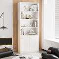 INNOD 69" Tall Book Shelve Bookcases with Doors, Floor Standing 6 Shelf Display Shelves, Bookshelf with Storage Shelf, Home Decor Furniture for Living Room Home Office