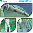 YardGrow Greenhouse Replacement Cover Larger Walk in Outdoor Plant Gardening Greenhouse, 2-Doors with 2 Mesh Windows, Frame Does NOT Included (26'x10'x7')