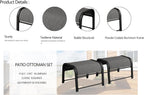 Outdoor Footstool Ottoman with Sturdy Metal Frame & Breathable Textilene Fabric, All-Weather Portable Footrest for Patio, Lawn, Garden, Poolside, Balcony, Camping, Porch & Indoor Use (2, Black)