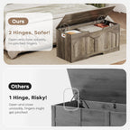 Storage Chest, 31.5" Retro Wooden Storage Trunk Bench with 2 Safety Hinges, Entryway Bench, U-Shaped Opening, Easy Assembly, 31.5" x 15.7" x 18.3" Storage Chest Box Organizer Bench, Light Greige