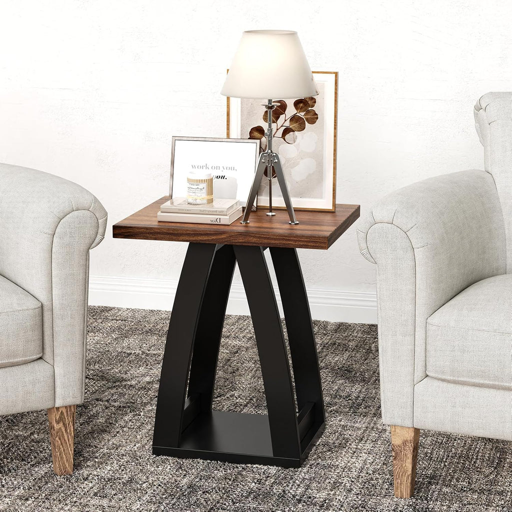 FROMJBEST End Table Set of 2, Side Table, Nightstand, Sofa Side Table with Shelf, Modern End Table for Living Room, Bedroom