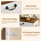 IRONCK 47.2" Farmhouse Console Table, Sofa Table with Drawer, Narrow Long Entry Table with 2 Shelf for Entryway, Living Room, Hallway, White/Walnut