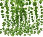 Unilove 168 feet Fake Foliage Garland Leaves Decoration Artificial Greenery Ivy Vine Plants for Home Decor Indoor Outdoors (Artificial Scindapsus Leaves)