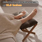 Baveke Ottoman Foot Rest- Bamboo Foldable Stool, Foot Stools Small Ottman with Upholstered & X Legs, Folding Stool for Makeup, Bedroom and Living Room, FSC-Certified (Small Brown)