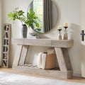60" Entryway Table with Drawer, Wooden Hallway Table with Heavy Duty Base