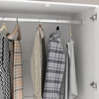 FUFU&GAGA Wardrobe with Mirror Door & Drawers, White Mirror Wardrobe Closet