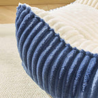 Kisoy Bean Bag Chair, Bean Bag Sofa with Memory Foam Filler for Boys and Girls Soft Faux Fur Fabric Floor Chair for Gaming, Reading Relaxing,Blue