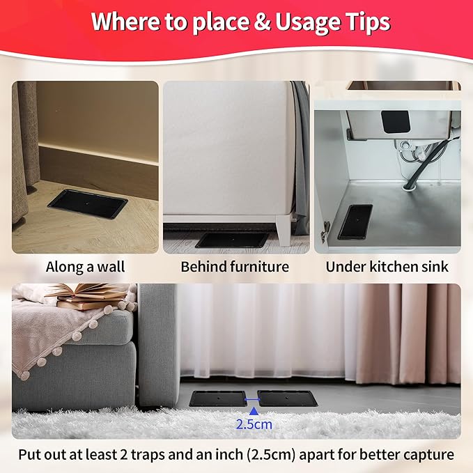 LULUCATCH Sticky Mouse Trap, 36 Pack Large Glue Traps, Pre-Baited Heavy Duty Non-Toxic Bulk Glue Boards Mouse Traps Indoor for Mice, Snakes, Rat, Insects, Cockroaches & Spiders, Pet Safe Easy to Use