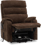 DYNOX Power Lift Recliner Chair for Elderly, Dual Motor Lay Flat Lift Chair with Heat & Massage, 350 LBS Capacity(9188,Chenille,Brown)