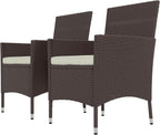 Rattan Dining Chairs, 2 PCS Patio Wicker Chairs Set with Cushions and Anti-Slip Feet, Stackable Outdoor Seating for Backyard Garden Lawn Deck, Dark Coffee