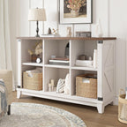 EnHomee Farmhouse 6-Cube Storage Organizer for Living Room, White