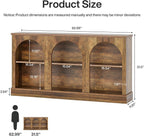 Tribesigns Arched Console Table, 63" Wooden Entryway Table with Storage | Farmhouse Long 3-Tier Sofa Table Behind The Couch for Entrance, Hallway, Living Room, Foyer, Brown