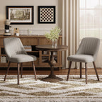 MALOL Upholstered Dining Chairs Set of 2, Modern Fabric Kitchen Chairs with Back, Wood Legs for Kitchen Dining Room Restaurant, Taupe
