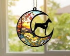 Personalized Dog Memorial, Custom Name Doberman Pinscher Cropped Ears Dog Christmas Ornament, Custom Breeds, Pet Loss Light Catcher, Gifts for Lovers Loss of Pet Sympathy on Mothers Day Christmas