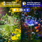 Anordsem Solar Lights Outdoor Waterproof: Garden Light Powered for Yard Outside Decorations -Fireworks Lamp Led for Patio Flower Bed Decor 4 Pack-Sparklers Fairy Colorful Gifts for Women Wife Party