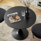 SoarFlash Black Round Dining Table, 24" Tulip Table 2 People Kitchen Dining Table for Living Room