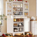 YITAHOME 71" Metal Kitchen Pantry Storage Cabinet with 4 Doors, 4 Adjustable Shelves, 1 Drawer and 8 Door Racks, Tall Freestanding Steel Cupboard for Home Kitchen Living Dining Room, White