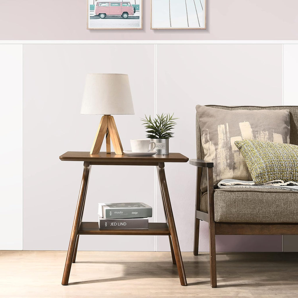Roundhill Furniture Arona 3-Piece Coffee Table Set, Coffee Table and Two End Tables, Walnut