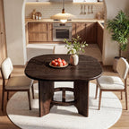 Solid Wood Square Dining Table for 4, 47.24-Inch Farmhouse Kitchen Dinner Table, Sturdy Rustic Dining Room Furniture, Table Only, Walnut