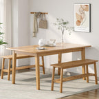 VINGLI Solid Wood Dining Bench 39" Wooden Bench for Entryway, Bedroom, Kitchen & Living Room, with Shoe Rack Storage, Light Brown