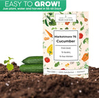 Marketmore 76 Cucumber Seeds for Planting - Heirloom Cucumber Seed Pack - Non-GMO, Crisp Texture Pickling Cucumbers for Planting Indoors or Outdoors - Vegetables Seeds for Planting