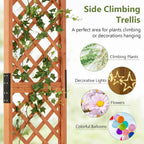 S AFSTAR 84" Wooden Garden Arbor, Plant Climbing Arch Trellis Pergola Archway Wedding Arch for Outdoor, Yard, Ceremony Christmas Decoration (Brown)