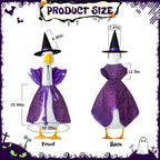 Witch Goose Outfit, 23-inch Halloween Porch Goose Outfit. Goose Clothes for Cement Goose Statue Decor