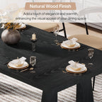 Tribesigns Large Dining Table for 6-8 People, 70.9-Inch Wood Rustic Rectangular Table with Black Wooden Legs, Farmhouse Center Kitchen Table for Dining Room, Living Room, Home Furniture, Black | Rustic Farmhouse Kitchen Table with Wooden Legs for Dining