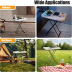Adjustable Height Folding Table, Portable Lift-Up Desk for Home, Office & Outdoor Camping, Space-Saving Foldable Design with Enhanced Stability