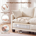 49" Loveseat Sofa Bed, 2 in 1 Convertible Small Sofa Pull Out Couch Bed Chenille Deep 2 Seat Sleeper Twin XL Futon Mattress for Small Spaces Living Room Bedroom Apartment Office, Beige