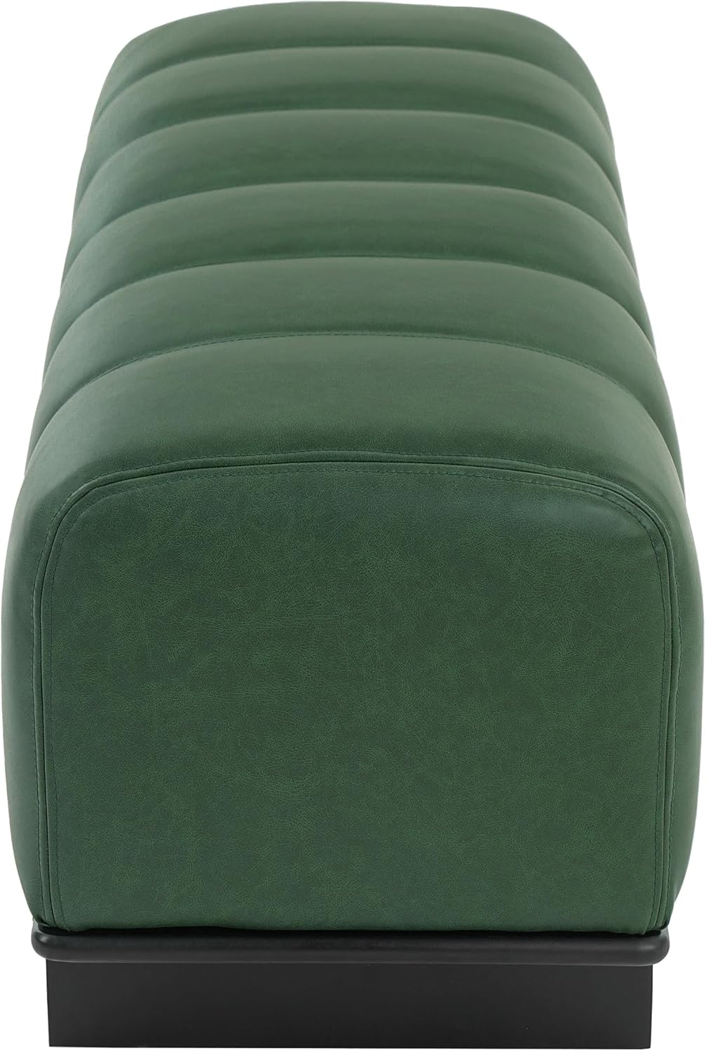 Christopher Knight Home Lamie 49.13" Faux Leather Upholstered Dining Bench, Wooden Entryway Bench, Long Sofa Footstool for Living Room, Bedroom End of Bed Bench, Green+Black