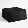 Sorra Home Sunbrella Corded Pouf Cushion - Square, Outdoor Stuffed Plush Ottoman & Foot Rest Stool - Balcony, Patio, Poolside Furniture Accessory - Canvas Black (30" x 30" x 15")
