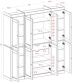 Palace Imports Solid Wood Storage Cabinet - 71.5" Tall, 65" Wide Freestanding Kitchen Pantry with 2-Drawer Kit & Adjustable Shelves – Green, Renewable Eco-Friendly 100% Wood, Made in Brazil