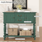 Farmhouse Console Table with Storage, Narrow Entryway Table with 2 Drawers & 2 Door Cabinets, Sofa Table Behind Couch with Shelf for Living Room, Entryway