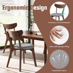 KOTEK Dining Chairs Set of 2 with Rubber Wood Legs | Mid Century Modern Kitchen Chairs with Cushioned Seat, Curved Backrest, Wooden Side Chairs for Dining Room, Living Room