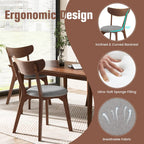 KOTEK Dining Chairs Set of 4, Mid Century Modern Kitchen Chairs with Rubber Wood Legs, Cushioned Seat, Curved Backrest, Wooden Side Chairs for Dining Room, Living Room