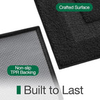 LUMI Ultra Soft Bathroom Rugs Non Slip with Rubber Backing, Absorbent Washable Bath Mat Quick Dry, Upgraded Premium Microfiber Plush Carpet for Bathtub and Shower Floor, Black, 24x36