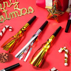 200 Pcs Party Blowers Noise Makers Party Horns Blowout Clappers Noisemakers for Halloween Christmas Birthday Sporting Party New Year's Eve Party Supplies 2025(Black Gold, Black Silver)